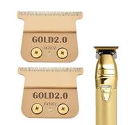 2 cuchillas de repuesto FX707Z DLC 2.0 compatibles con la cuchilla de recortadora BaByliss PRO Barberology, cuchilla de repuesto sin huecos compatible con BaBylissPRO FX787 y FX726 Trimme (dorado)