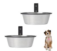 2 Cuenco para Perro montado en la Pared, Cuencos Colgantes de Acero Inoxidable para Mascotas, comedero Plegable para Alimentos y Agua, para Mascotas, Gatos, Conejos, cobayas (17,5 x 6 cm)