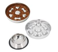 2 cuencos de acero inoxidable para perros pequeños y medianos, comederos lentos para perros pequeños y medianos