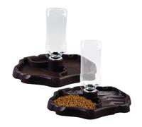 2 Cuencos de Agua para Tortugas, Dispensador 2 en 1 para Reptiles, Comedero para Tortugas, Hámster y Lagarto, Recipiente para Beber