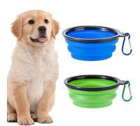 2 cuencos grandes plegables para perros, 1000 ml, comederos de hierro para perros, comederos portátiles para agua para perros, comederos de viaje a prueba de fugas con mosquetón para perros y gatos
