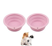 2 cuencos plegables para perros y gatos portátiles con función de alimentación lenta para viajes, senderismo, camping, caminatas