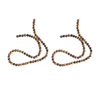 2 Cuerdas Cuentas de Ojo de Tigre para Joyería 2 Hebras de Piedra | Superficie Lisa, Orificio para Pasar Cuerda, No se Deforma, para Manualidades y Pulseras