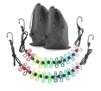 2 cuerdas de lavado de viaje con grapas, tendedero con 12 pinzas para la ropa, tendedero portátil, tendedero para exteriores, pinzas para la ropa de camping, accesorios de camping, tendedero retráctil