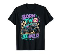 2º cumpleaños niña Monster Truck Party Purple Toddler Two Camiseta