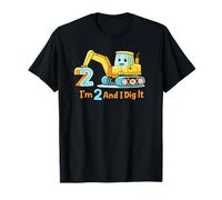 2º cumpleaños niño Excavadora excavando diversión celebración Infantil Camiseta
