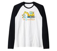 2º cumpleaños niño Excavadora excavando diversión celebración Infantil Camiseta Manga Raglan