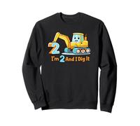 2º cumpleaños niño Excavadora excavando diversión celebración Infantil Sudadera