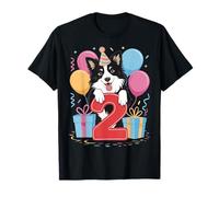 2º cumpleaños niño niña 2 años dos Border Collie Camiseta