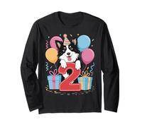 2º cumpleaños niño niña 2 años dos Border Collie Manga Larga