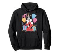 2º cumpleaños niño niña 2 años dos Border Collie Sudadera con Capucha