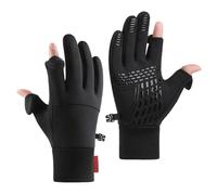 2 Cut Fingers Design Windproof Thermal Gloves,Guante de senderismo, Gear Running Gear Cold Weather Gear, Guantes forrados de vellón para conmutar, pesca