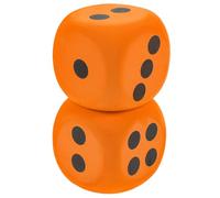 2 dados grandes de espuma EVA de 8 cm para juegos infantiles, enseñanza de matemáticas, suministros para fiestas, color naranja