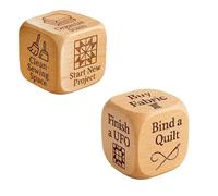 2 dados para acolchar - 6 lados hechos a mano de madera dados de decisión creativos para coser, dados de decisión grabados para coser con tareas de acolchado grabado