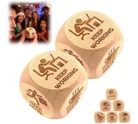 2 dados Quilter, dados de madera hechos a mano con 6 juegos divertidos, dados de oficina, dados para aliviar el estrés, regalo para colegas, juego de dados de decisión divertida para los amantes de la