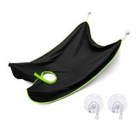 2 Delantales Para Barba Con 4 Ganchos De Ventosa, Babero Para Cortar Barba, Delantal Impermeable Para Barba, Captura De Pelo De Barba, Regalo Para Hombres (Negro)