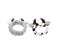2 Diademas con Estampado de Vaca para Mujer Diadema de Maquillaje Tocado para El Cuidado de La Piel Bonito Diseño de Cuerno de Dibujos Animados para Eventos Halloween Cosplay Y Estilo Diario