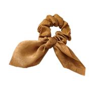 2 diademas con orejas de conejo, anillos para el pelo con lazo, gomas para el pelo anudadas, bandas elásticas para el pelo, coletas de caballo, para cada día, mujeres y mujeres, marrón