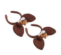 2 Diademas de Caballo de Dibujos Animados Año 2026 | Orejas de Caballo, Felpa y Plástico, Color Café, para Cumpleaños y Regalos Zodiacales