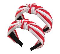 2 diademas de color rojo y blanco a rayas, para carnaval, con nudos, diademas anchas, para mujer, disfraz de carnaval, accesorios para fiestas, cosplay