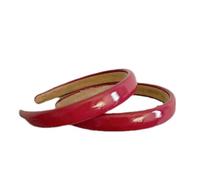 2 diademas de cuero rojo retro de charol ancho de esponja antideslizante accesorios para mujer