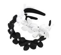 2 diademas de perlas de flores, diademas de moda, bonitas diademas, accesorios para el pelo, diademas anchas, para fiestas, cumpleaños, bodas, niñas y mujeres, mezcla de colores