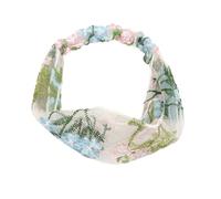 2 diademas de tul bordadas para mujer, diadema suave, vintage, antideslizante, accesorios para el cabello, accesorios para el cabello, para uso diario, bodas, fiestas, azul claro