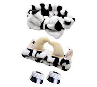 2 Diademas De Vaca, 2 Pulseras De Vaca, Diademas Para Lavado De Cara, Diademas Cosméticas Con Lazo, Diademas De Cuerno De Vaca, Diademas De Felpa, Diademas Elásticas Para Mujer