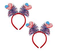 2 Diademas, Diademas Con La Bandera Estadounidense, Sombreros Con Temática Patriótica, Diademas Decorativas Para El Día De La Independencia, Decoraciones Para Fiestas.