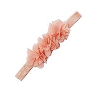 2 diademas elásticas de 34 a 36 cm, diademas de flores con perlas de gasa, cintas para el pelo, turbante suave, diademas finas, antideslizantes, color champán C