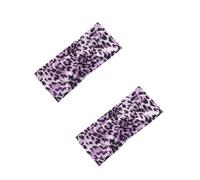 2 diademas elásticas moradas con estampado de leopardo para mujer, para gimnasio, diademas de moda para mujer