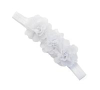 2 diademas para bebé, diademas elásticas de gasa con 3 flores, delicadas flores para el pelo, accesorios para el cabello, accesorios para el cabello, bonito tocado para bebés, niños pequeños, recién