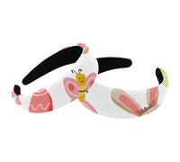 2 diademas para el pelo para mujer, diseño de conejo de Pascua con diseño de conejito de huevo de Pascua, antideslizante, gruesa y acolchada, estilo vintage