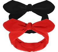 2 Diademas Retro de Halloween de Algodón Diademas con Nudos Hechos a Mano Diadema Vintage de Alambre de Hierro Diadema de la Oreja de Conejo para las Mujeres