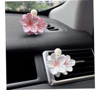 2 difusores de ambientador para coche, 2 difusores de aceite para coche con forma de flor de melocotón de colores, difusor de yeso de, 1 x, 4 pulgadas con clips de ventilación, adorno realista y