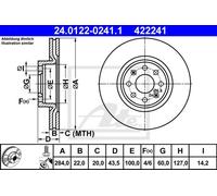 2 Disco de Freno ATE para Opel Corsa E (X15)