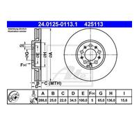 2 Disco de Freno ATE para Seat Ibiza IV Sc (6J1/6P5)