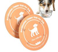 2 discos de cobre para purificación de agua para perros, 10 cm de diámetro, 0,05 cm de grosor con disco de purificación de soporte de 4 puntos que ayuda a mantener el agua limpia