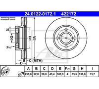 2 Discos de Freno ATE para Ford Focus I (Daw / Dbw )