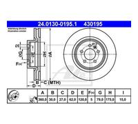 2 Discos de Freno ATE para Land Rover Range Rover Sport I (L320)