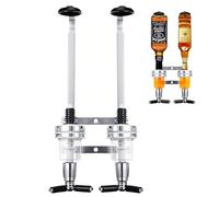 2 dispensadores de chupito de doble cabeza, soporte para botellas de pared, soporte para botellas de aluminio, para botellas, licores, familias, bares, amantes de los barman