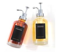 2 dispensadores de Jarabe de café, dispensador de Bomba de café, Botella de café de Vidrio Minimalista, Botellas de Jarabe de Arce/café Simples con Juego de Etiquetas Negras, 16.5 onzas 500 ml