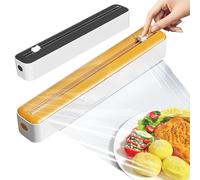 2 dispensadores y cúter magnéticos, láminas de aluminio rellenables, dispensador de película, dispensador de película, organizador de plástico para accesorios de cocina de cocina