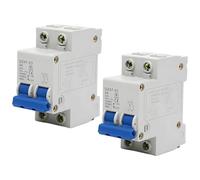 2 Disyuntor miniatura de 2 polos, 2 A, 400 V, de bajo voltaje, para montaje en riel DIN, interruptor de desconexión de CA residencial DZ47-63 C2