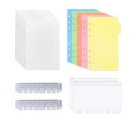 2 Divisores, 2 Bolsillos De Almacenamiento, 2 Reglas Suaves, 2 Papeles Cuadriculados, Juego De Cuadernos De Hojas Sueltas, Juego De Repuesto Para Cuadernos