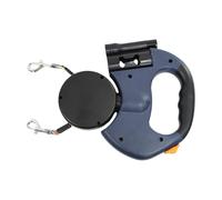 2 Dog Retractable Rope, DualLeash for Large or Medium Dogs with Reflective Nylon and AntiTangle Control, Comfortable Grip for Walking Safety & Training in Day Night, Blue