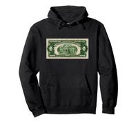 2 Dollar Thomas Jefferson Bill - Monticello Ilustración Sudadera con Capucha
