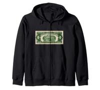 2 Dollar Thomas Jefferson Bill - Monticello Ilustración Sudadera con Capucha