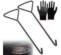 2 elevadores de tapa de canal de 25 cm, gancho de canal, gancho de boca con guantes, tapa de pozo con mango triangular, elevador de tapa de alcantarilla, ganchos para tapa de canal, puertas de