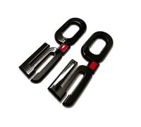 2 emblemas 5.0 - Par de insignias - Negro brillante con punto rojo - Calcomanías de repuesto para guardabarros para Ford Mustang GT 2015-2023, calcomanías laterales 3D de plástico ABS